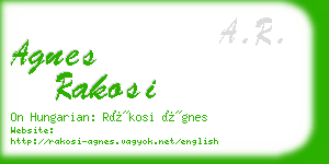 agnes rakosi business card